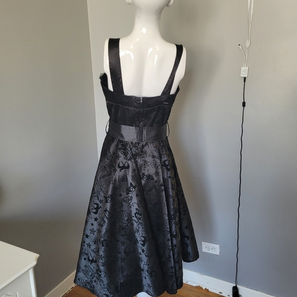 Hell Bunny Satin Tattoo Dress, VGUC, Size S - Picture 3 of 11
